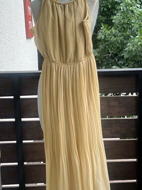 Light Yellow Halter Maxi Dress